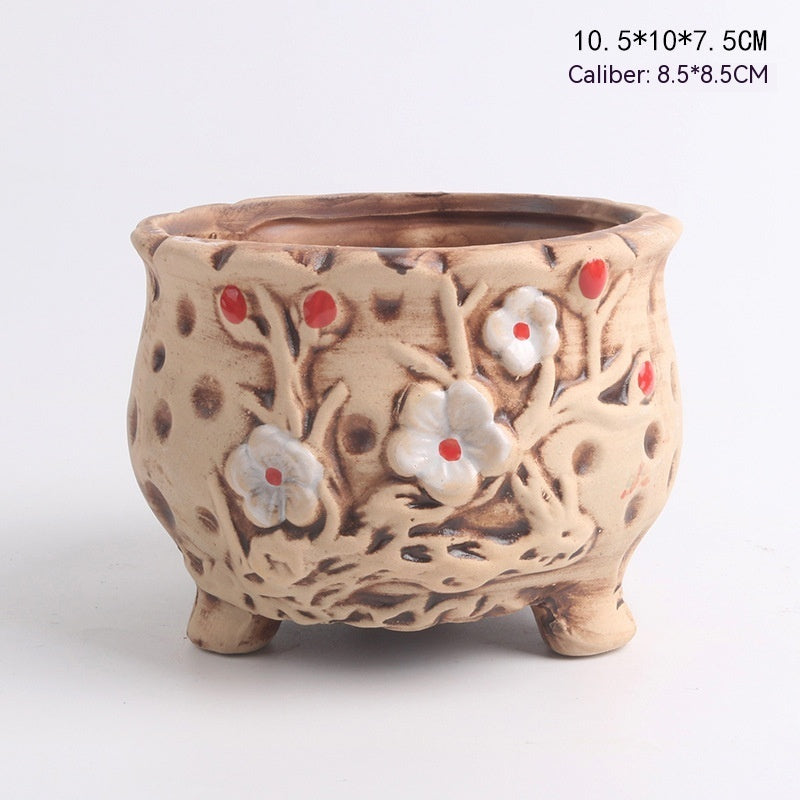 Ceramic Succulent Bonsai Planter, Decorative Flower Pot