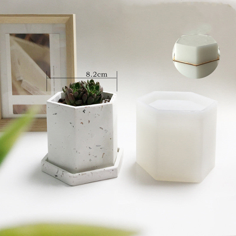 Silicone Terrazzo Flowerpot Mold for Cement Planters