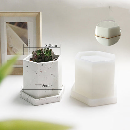 Silicone Terrazzo Flowerpot Mold for Cement Planters