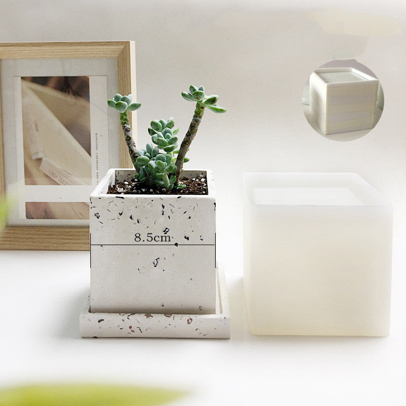 Silicone Terrazzo Flowerpot Mold for Cement Planters