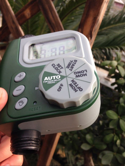 Garden Irrigation Controller with LCD Display, Programmable Watering Timer