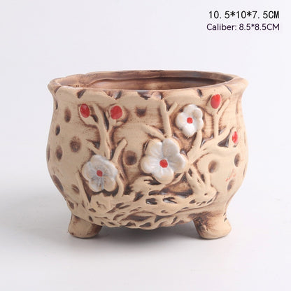 Ceramic Succulent Bonsai Planter, Decorative Flower Pot