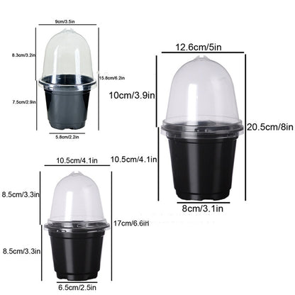 Transparent Nursery Flower Pot with Lid for Seed Starting and Plant Growth