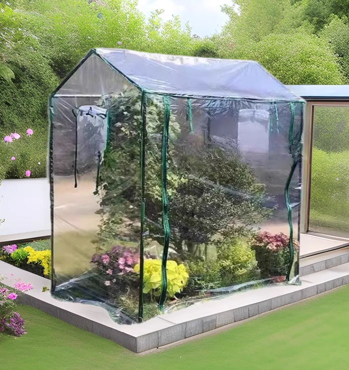 PVC Greenhouse Cover for Garden and Balcony, Roll-Up Door Design