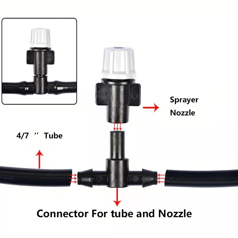 Garden Irrigation Mist Hose System Package, 10m Micro Spray Set