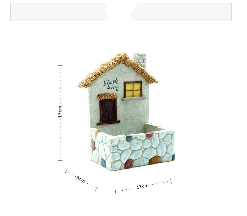 Resin My Garden Scene Pendant Flower Pot Ornament