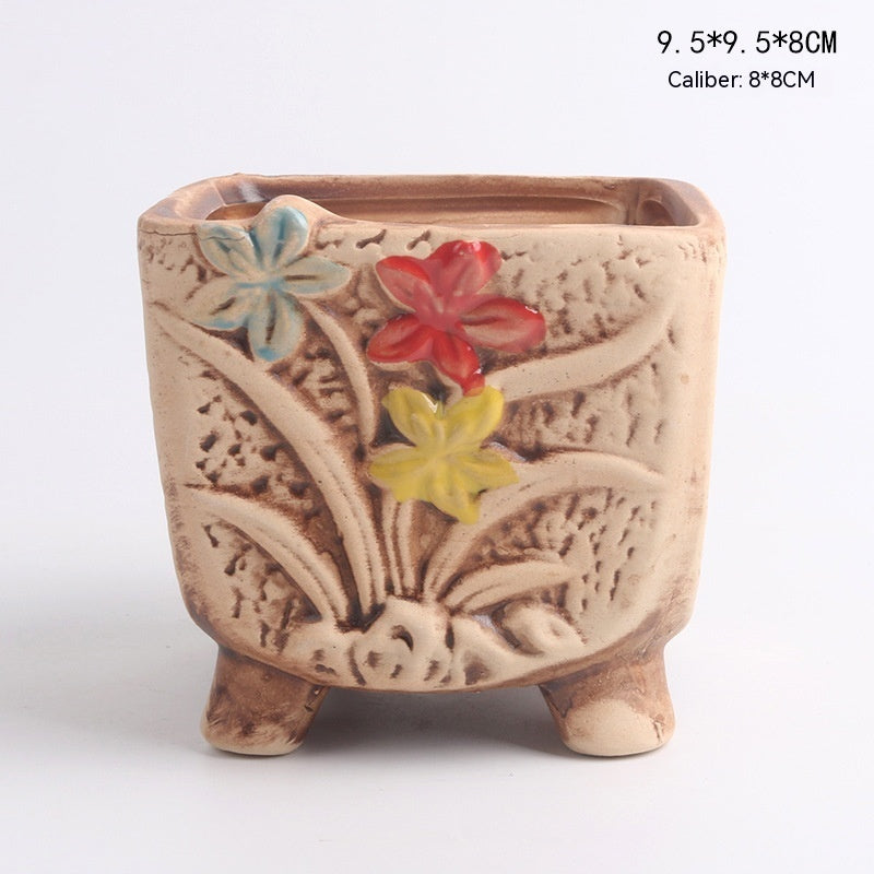 Ceramic Succulent Bonsai Planter, Decorative Flower Pot