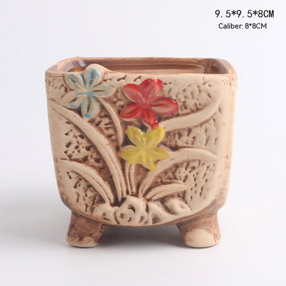 Ceramic Succulent Bonsai Planter, Decorative Flower Pot