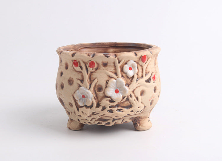 Ceramic Succulent Bonsai Planter, Decorative Flower Pot