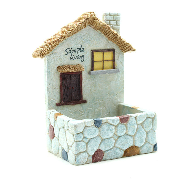 Resin My Garden Scene Pendant Flower Pot Ornament