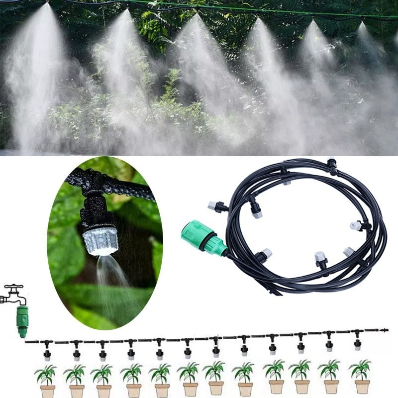 Garden Irrigation Mist Hose System Package, 10m Micro Spray Set